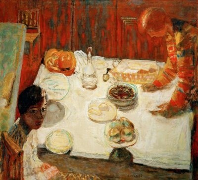 beyaz masa örtüsü by Pierre Bonnard