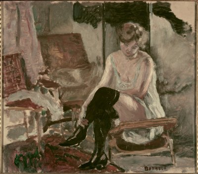 Genç bir kadının uzun şezlongunda çalışması by Pierre Bonnard