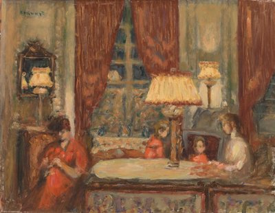 Lambalar Altında Akşam by Pierre Bonnard