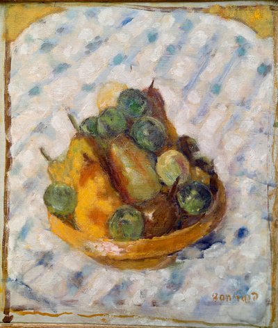 Meyve armut ve erik natürmort. Tablo Pierre Bonnard (1867-1947) 1920 Zürih, Koleksiyon Gustav Zumsteg by Pierre Bonnard