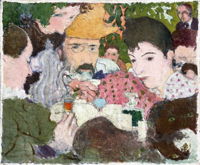 Garden Tadım, c.1891 (tuval üzerine kurşun kalem üzerine yağlı kalem ve siyah mürekkep) by Pierre Bonnard
