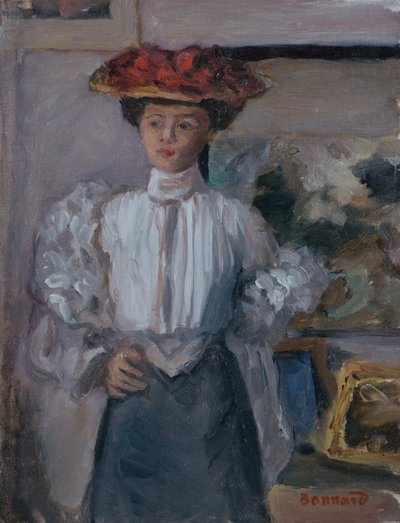 Şapkalı Kız (tuval üzerine yağlı boya) by Pierre Bonnard