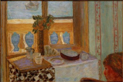 Balkonda iç mekan / Aydınlık iç mekan / Pencerenin yanında kadın / Denize açık pencere (Antibes) by Pierre Bonnard