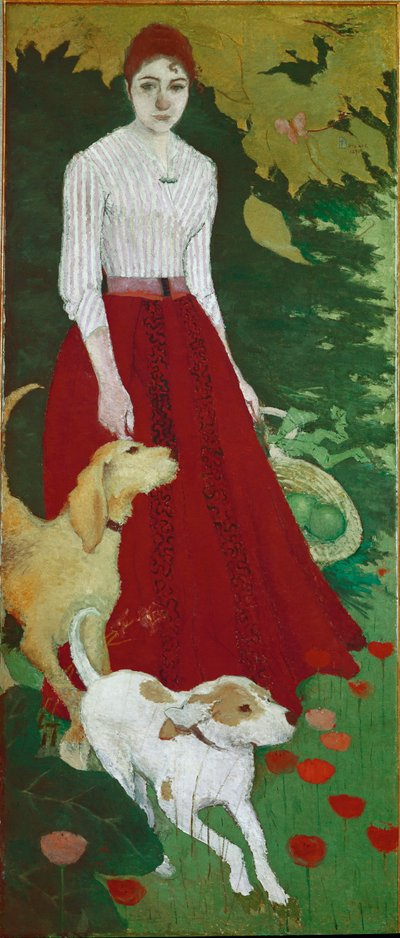 Bayan Andree Bonnard ve köpekleri (tuval üzerine yağlı boya by Pierre Bonnard