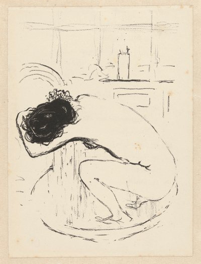 Çıplak kadın küvette çömelir ve Le Tub'ı yıkar by Pierre Bonnard