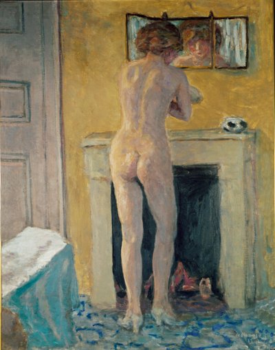 Nu Devant la Cheminee (tuval üzerine yağlıboya) by Pierre Bonnard