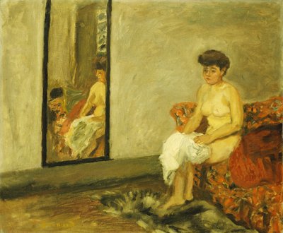 Kırmızı Bir Sandalyede Oturan Çıplak; kırmızı bir sandalyede oturan çıplak by Pierre Bonnard