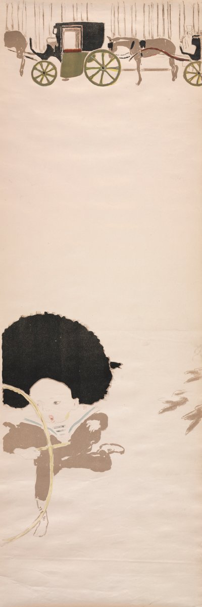 Nursemaids Promenade, Arabaların Frizi, 1895. by Pierre Bonnard