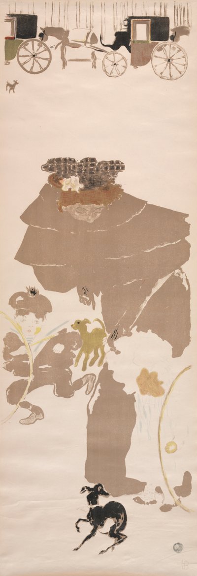 Nursemaids Promenade, Arabaların Frizi, 1895. by Pierre Bonnard