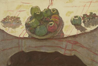 Bir masada elma tabağı, c.1910-12 (tuval üzerine yağlı boya) by Pierre Bonnard