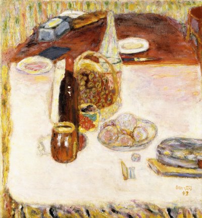 Bir Şişe Kırmızı Şarap ile Natürmort by Pierre Bonnard