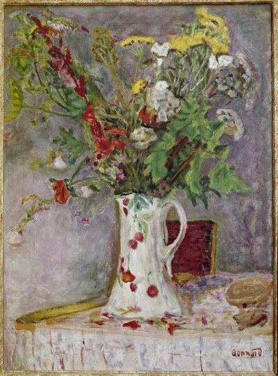 Vazoda çiçek (tuval üzerine yağlı boya by Pierre Bonnard