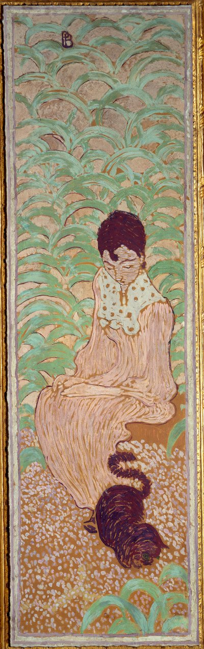 kedi oturan kadın by Pierre Bonnard