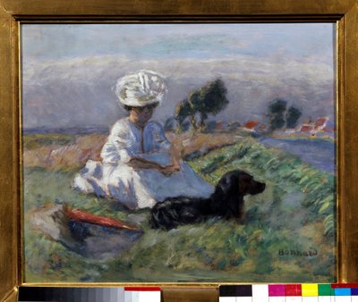Köpekli Kadın (tuval üzerine yağlı boya) by Pierre Bonnard