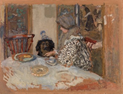 Köpekli Kadın veya Masada Kadın ve Köpek by Pierre Bonnard