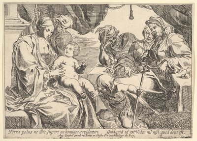 Azizlerle Kutsal Aile, 1610-42. by Pierre Brebiette