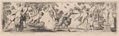 Bir Heykelde Satyr ve Merkür Vuruşu by Pierre Brebiette