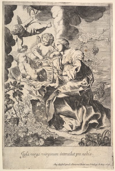 Bakire ve melekli çocuk, 1636. by Pierre Brebiette