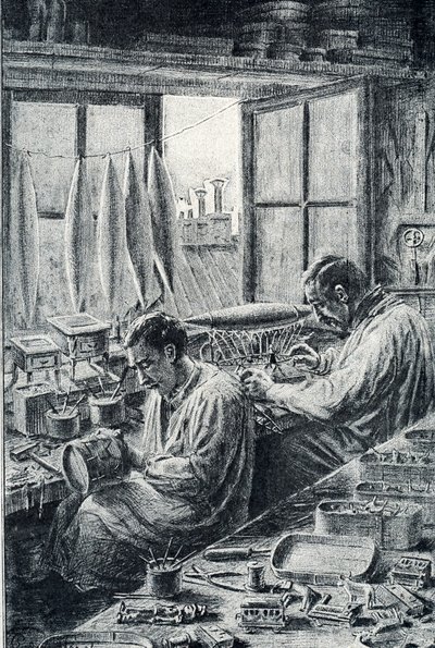Pierre Calmette Özel koleksiyonundan oyuncaklar gravür yapan Parisli işçiler by Pierre Calmettes