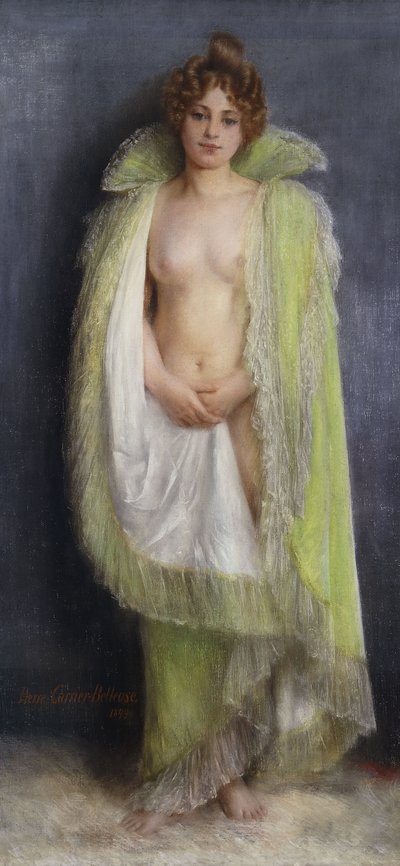 Yeşil Pelerinli Bir Çıplak by Pierre Carrier Belleuse