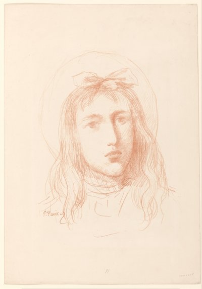 Bir kızın başı by Pierre Cécile Puvis de Chavannes