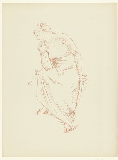 Zittende yarım naakte vrouw Oturmuş çıplak bir kadının çalışması, yarı dökümlü Ders çalışma Deneme (dizi başlığı) by Pierre Cécile Puvis de Chavannes