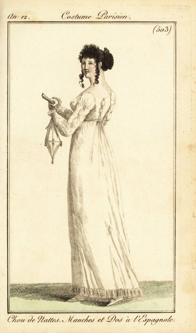 İspanyol dart, Paris ile elbiseli kadın by Pierre-Charles Baquoy