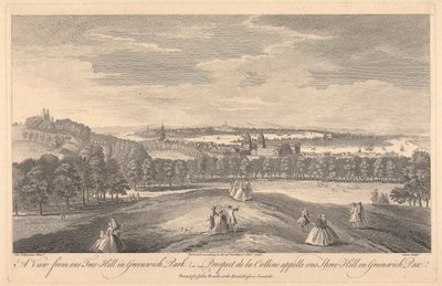 Greenwich Park'taki One Tree Hill'den Bir Görünüm by Pierre Charles Canot