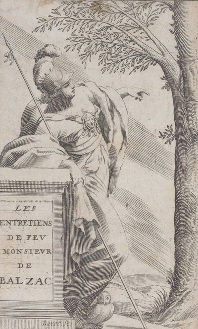 Frontispiece, Rahmetli Bay Balzac Les Entretiens de Feu Monsieur d..., 1660 ile Röportajlardan. by Pierre Daret