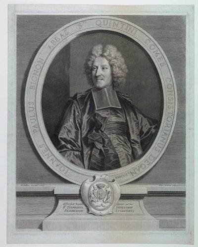 Quentin Başrahibi Jean Paul Bignon'un Portresi by Pierre Drevet