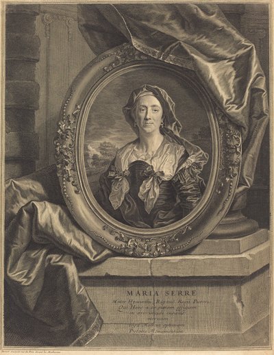 Maria Serre, Sümbül Rigaud'un annesi by Pierre Drevet after Hyacinthe Rigaud