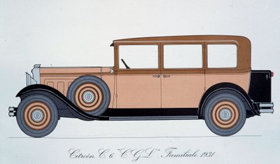1931 Citroen aile otomobilini temsil eden plaka by Pierre Dumont