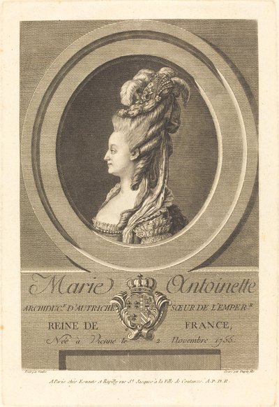 Marie Antoinette by Pierre Dupin II after Carle Van Loo