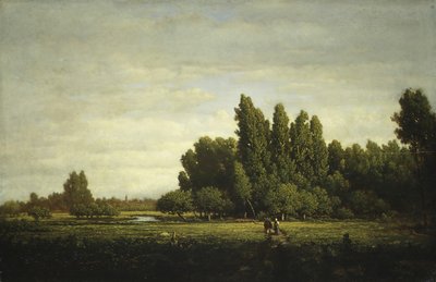 Ağaçlarla Çevrelenmiş Bir Çayır, ca. 1845. by Pierre Etienne Theodore Rousseau