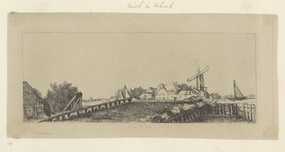 Ahşap bir köprü ve değirmen ile manzara Orijinalleri satın alın (seri başlığı) by Pierre François Basan (workshop of)