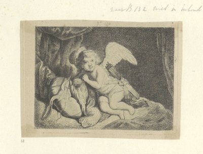 Rustende Amor Seksen beş orijinal baskının toplanması (seri başlığı) by Pierre François Basan (workshop of)