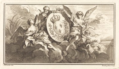 Louis XV Kraliyet Arması by Pierre François Tardieu or Jacques Nicolas Tardieu after François Boucher