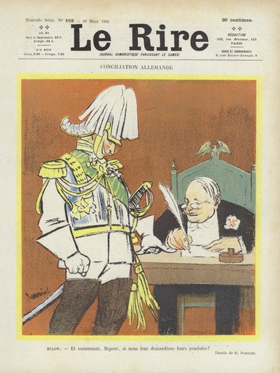 Alman uzlaşması. Le Rire için İllüstrasyon by Pierre Georges Jeanniot