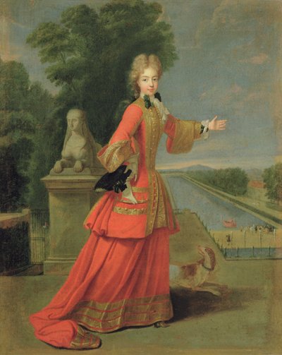 Av Elbisesi içinde Marie-Adelaide de Savoie (1685-1712), c.1704 by Pierre Gobert