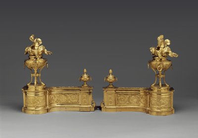 Andirons, c.1770-80 (altın yaldızlı bronz) by Pierre Gouthière