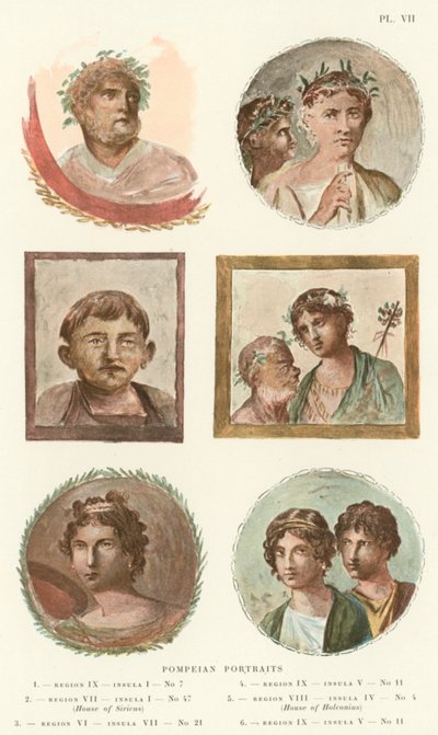 Pompei Portreleri (renkli taş) by Pierre Gusman