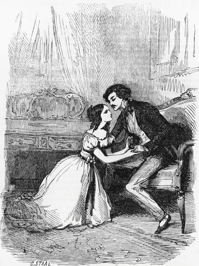 Kara Koyun İllüstrasyonu, Honore de Balzac'ın (1799-1850) romanı, İnsan Komedisi adlı çok ciltli koleksiyondan, Pierre Gustave Eugene Staal'ın gravürü (1817-1882) by Pierre Gustave Eugene (1817 82) Staal