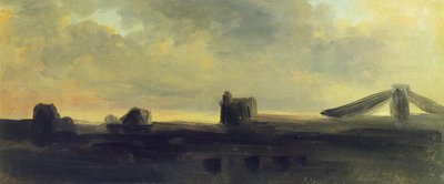 Gökyüzü ve çatılar, Pierre Henri de Valenciennes (1750-1819), karton by Pierre Henri de Valenciennes