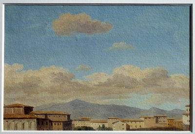 Quirinal'de (Roma) gökyüzü çalışması. Pierre Henri De Valenciennes (1750-1819) tarafından yapılan tablo by Pierre Henri de Valenciennes