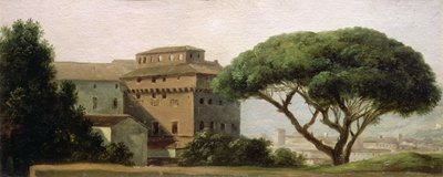 Ara Coeli manastırının görünümü: Şemsiye çamı (kağıt üzerine yağlı boya) by Pierre Henri de Valenciennes
