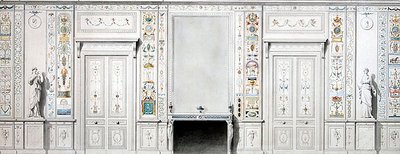 Salon için Tasarım (tebeşir, mürekkep, suluboya ve kağıt üzerine gövde rengi) by Pierre II Rousseau
