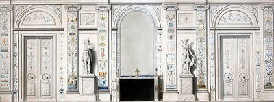 Salon için Tasarım (tebeşir, mürekkep, suluboya ve kağıt üzerine gövde rengi) by Pierre II Rousseau