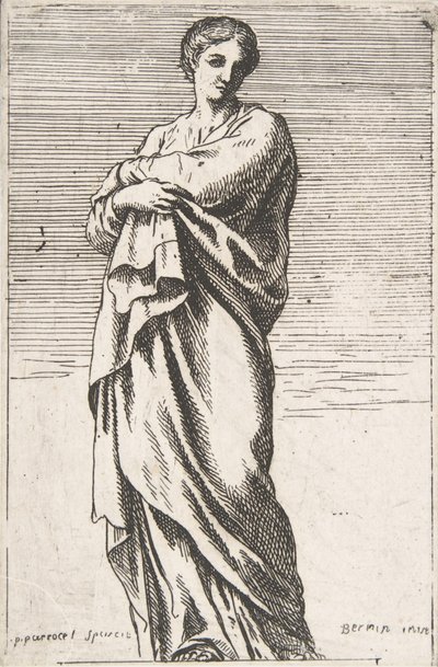 Ayakta Kadın Figürü, ca. 1739-40., yakl. 1739-40. by Pierre Ignace Parrocel