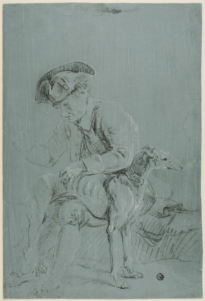 Köpekli Oturan Adam by Pierre Jacques Volaire