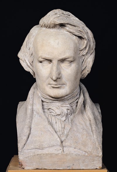 Bust of Victor Hugo (1802-85) aged 35, 1837 (plaster) by Pierre Jean David d